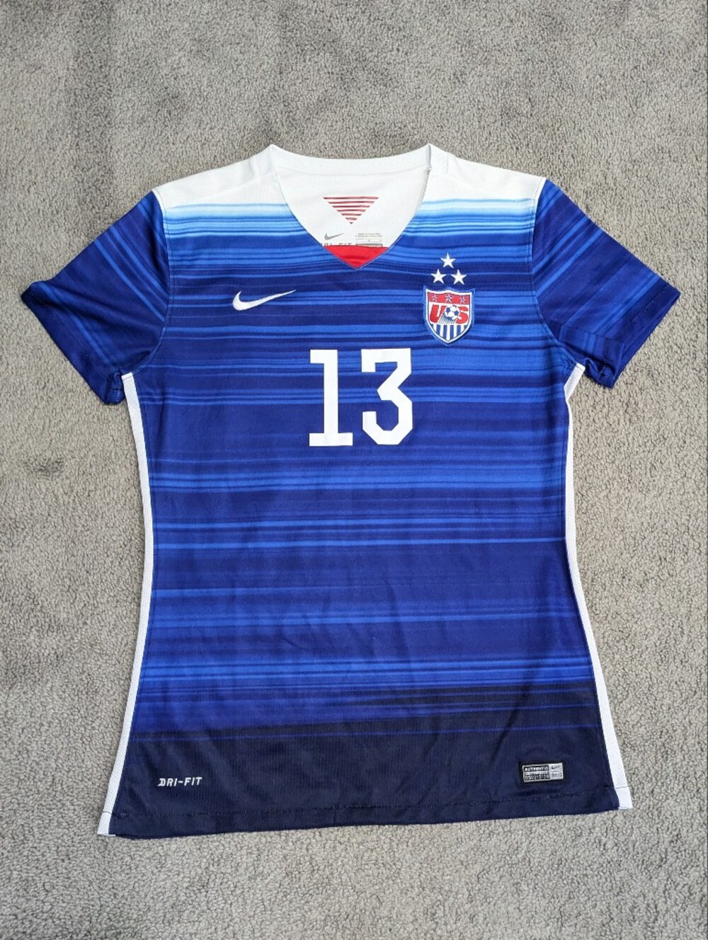 Nike USA Soccer Alex Morgan #13 USWNT World Cup 2015 Away Jersey Womens Large